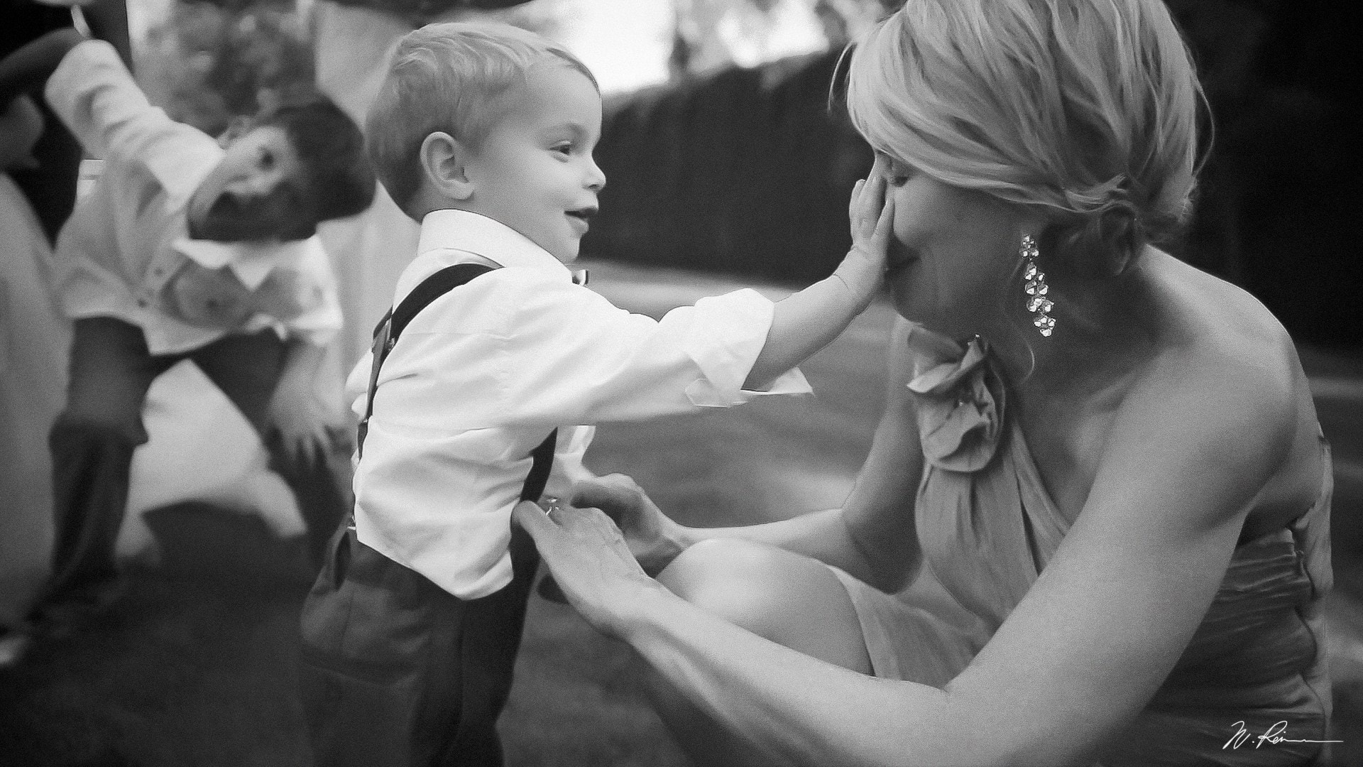 Ring bearer with his mother